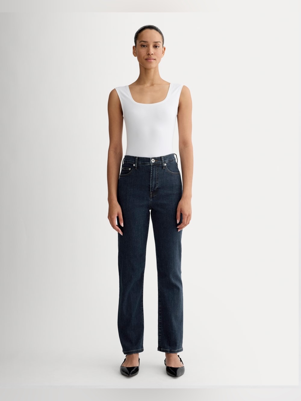 Everlane High Key Stovepipe Jeans in Dark Indigo